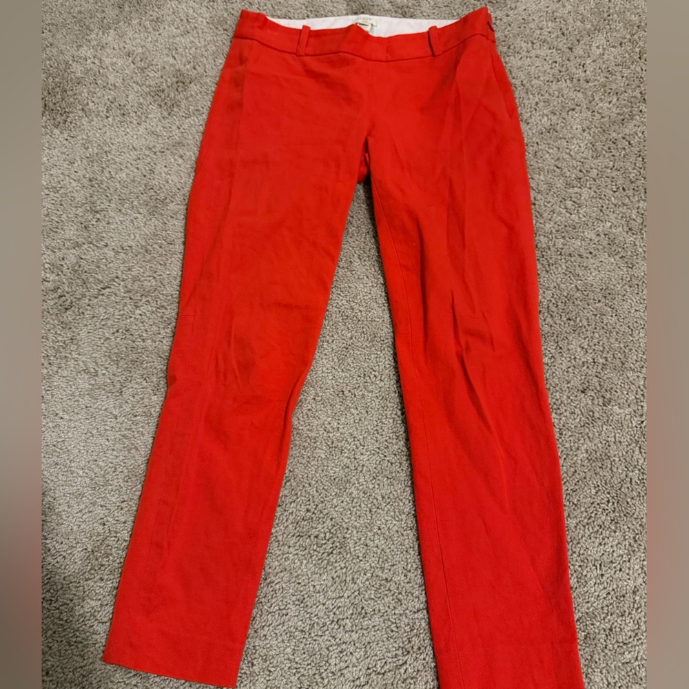 J. Crew Bold Orange Stretch Chinos with Size Zip Womens Size 0